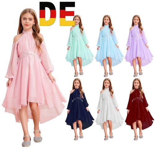 Mädchen langarm chiffonkleid - mädchen,