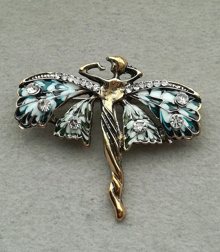 Jugendstil brosche nymphe - brosche,