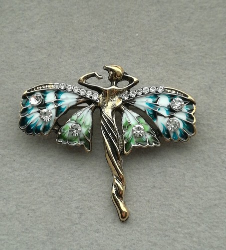 Jugendstil brosche nymphe - jugendstil,