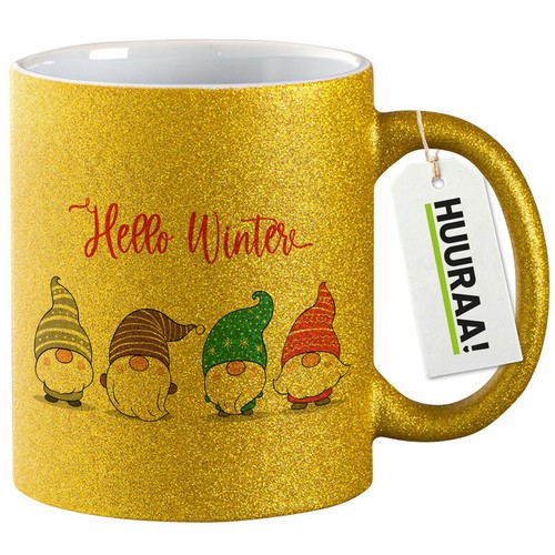 Glitzertasse hello winter - glitzertasse,